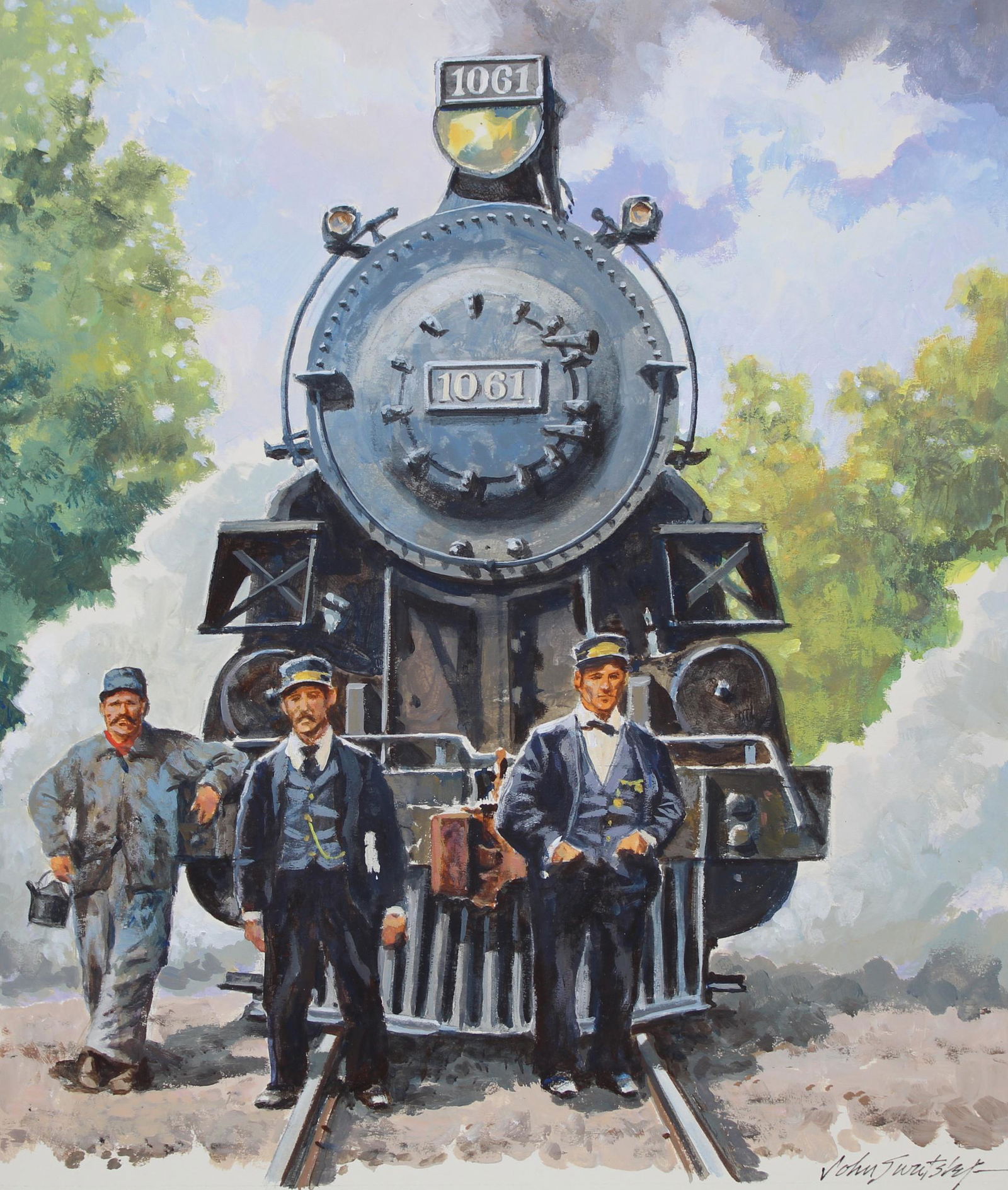 John Swatsley (B. 1937) "CPR D-10 Locomotive" Oil (1 of 5)