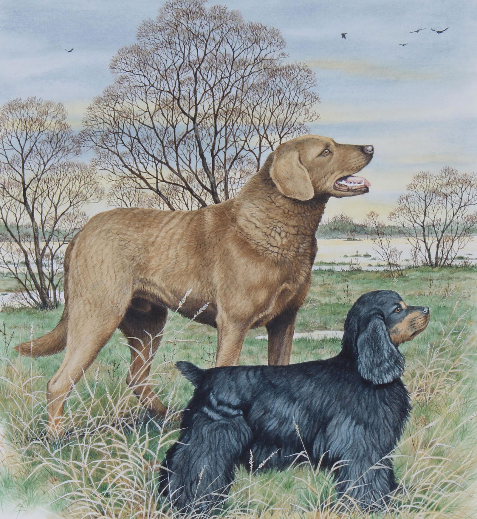 Peter Barrett (B. 1935) "Retriever & Spaniel" W/C (1 of 5)