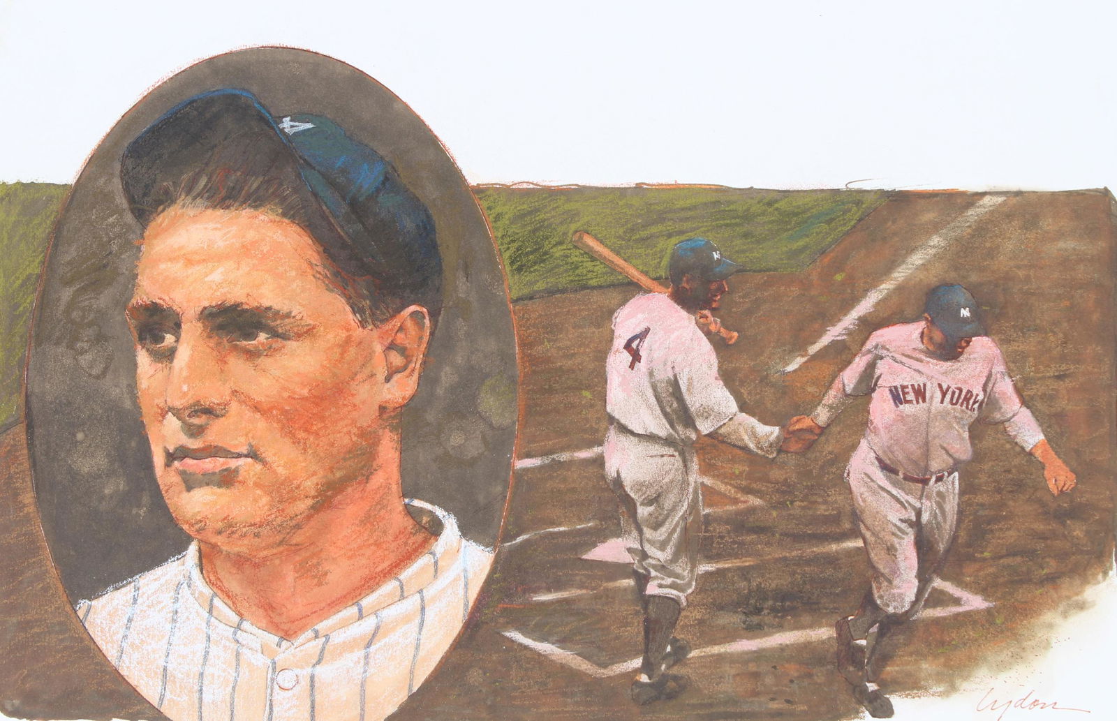 Tom Lydon (B. 1944) "Lou Gehrig" Original (1 of 4)