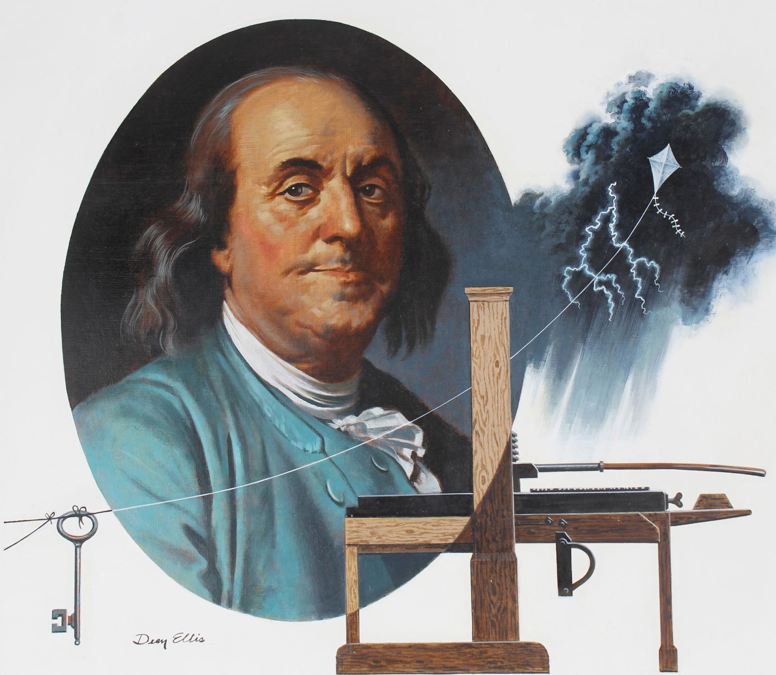 Dean Ellis (1920-2009)"Benjamin Franklin" Original (1 of 4)