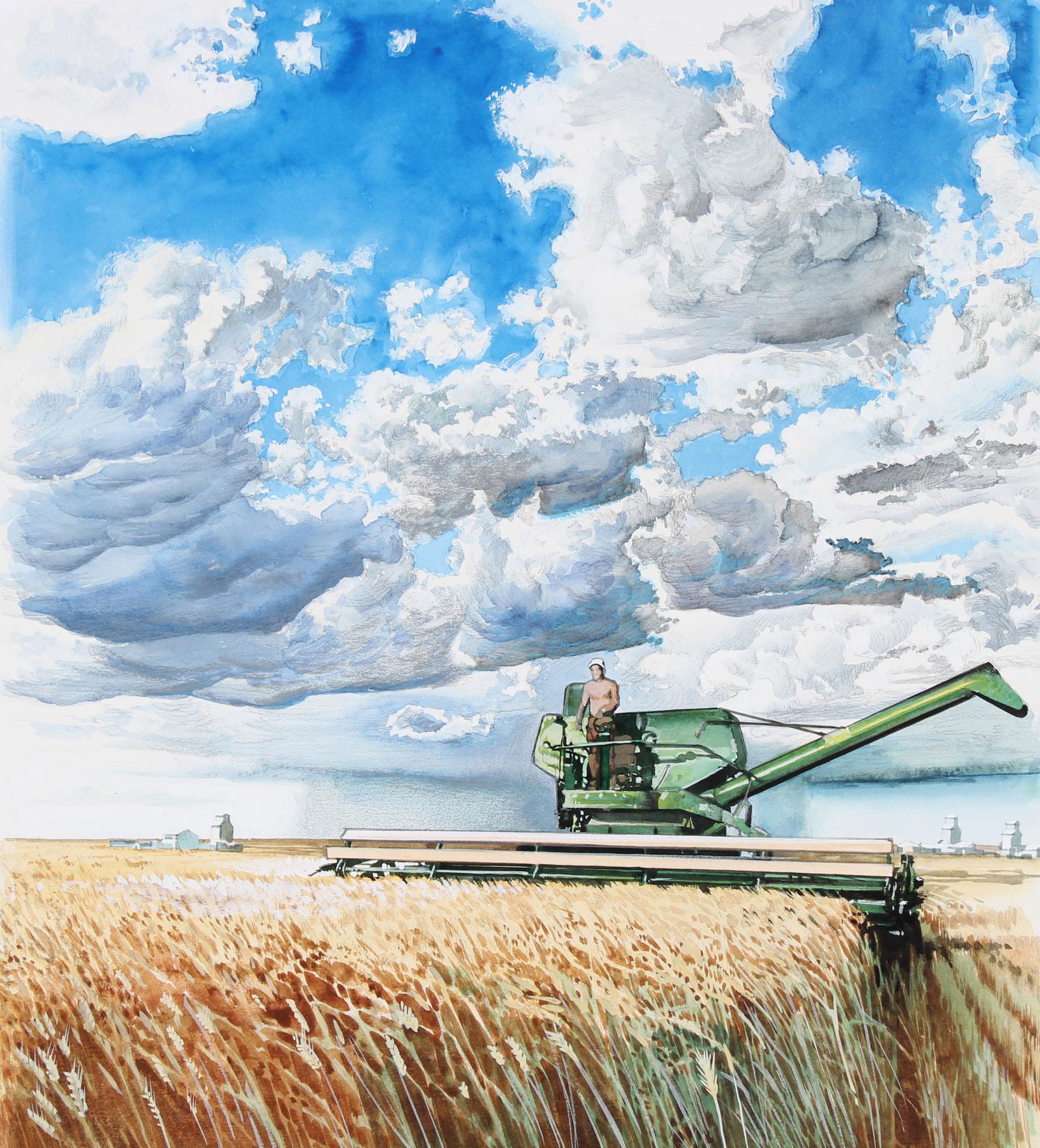 Jim Butcher (B. 1944) "Saskatchewan Harvest" W/C (1 of 6)
