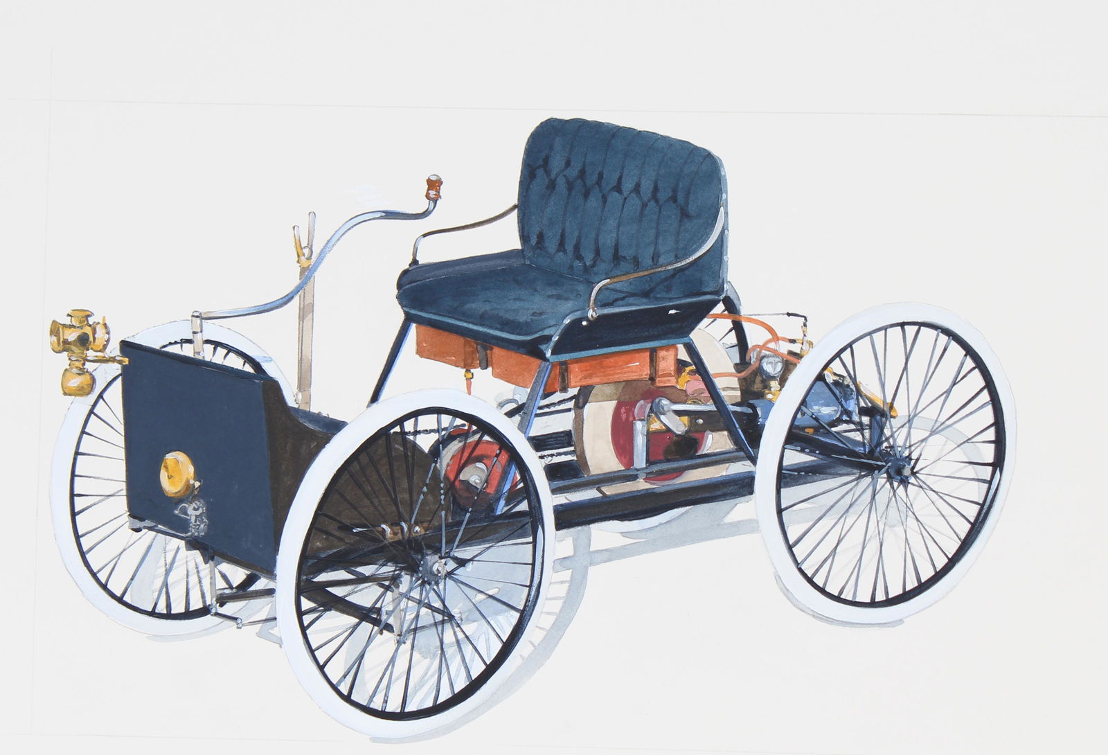 Robert Seabeck (B. 1945) "1896 Quadricycle" W/C (1 of 4)