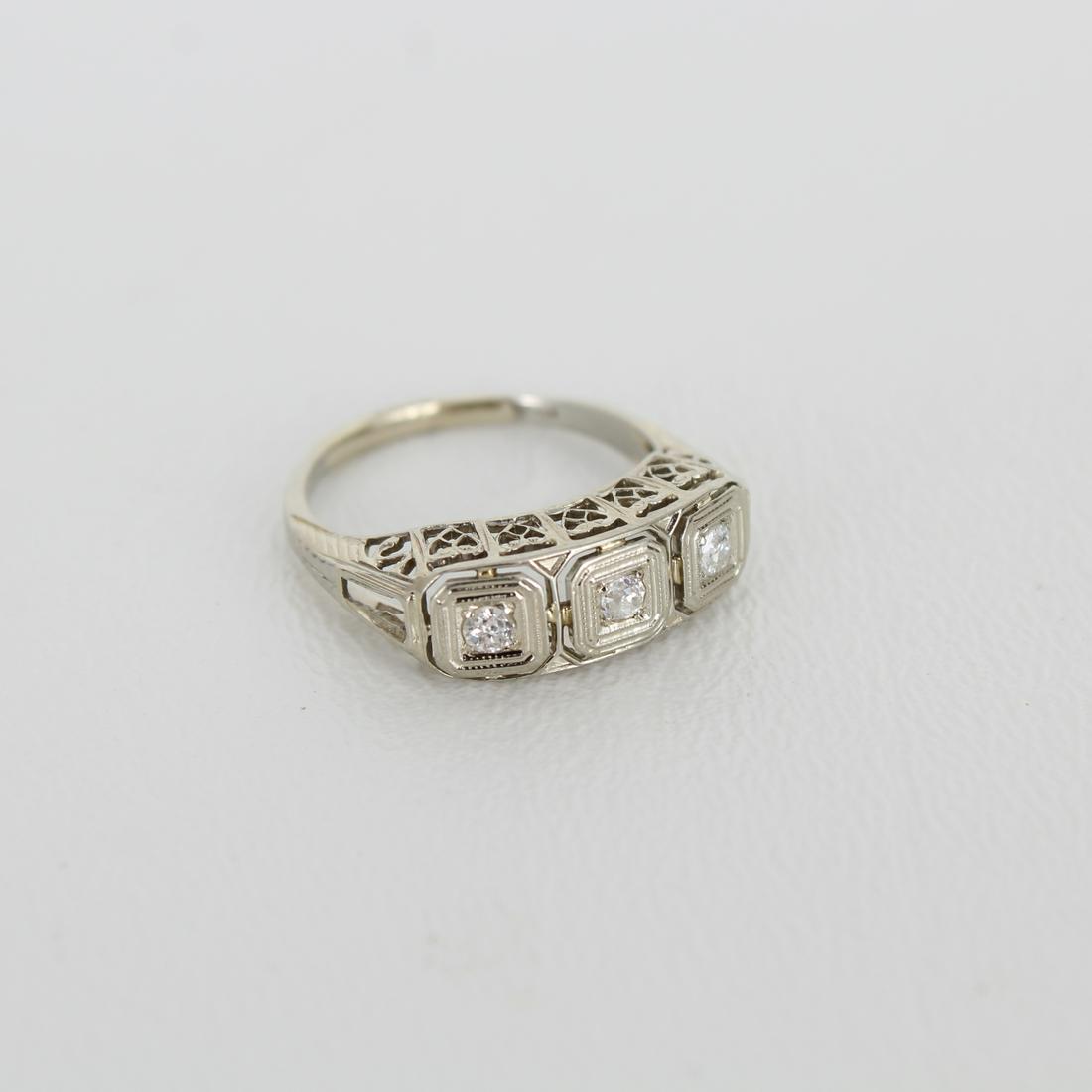18K White Gold & Diamond Antique Ring (1 of 5)