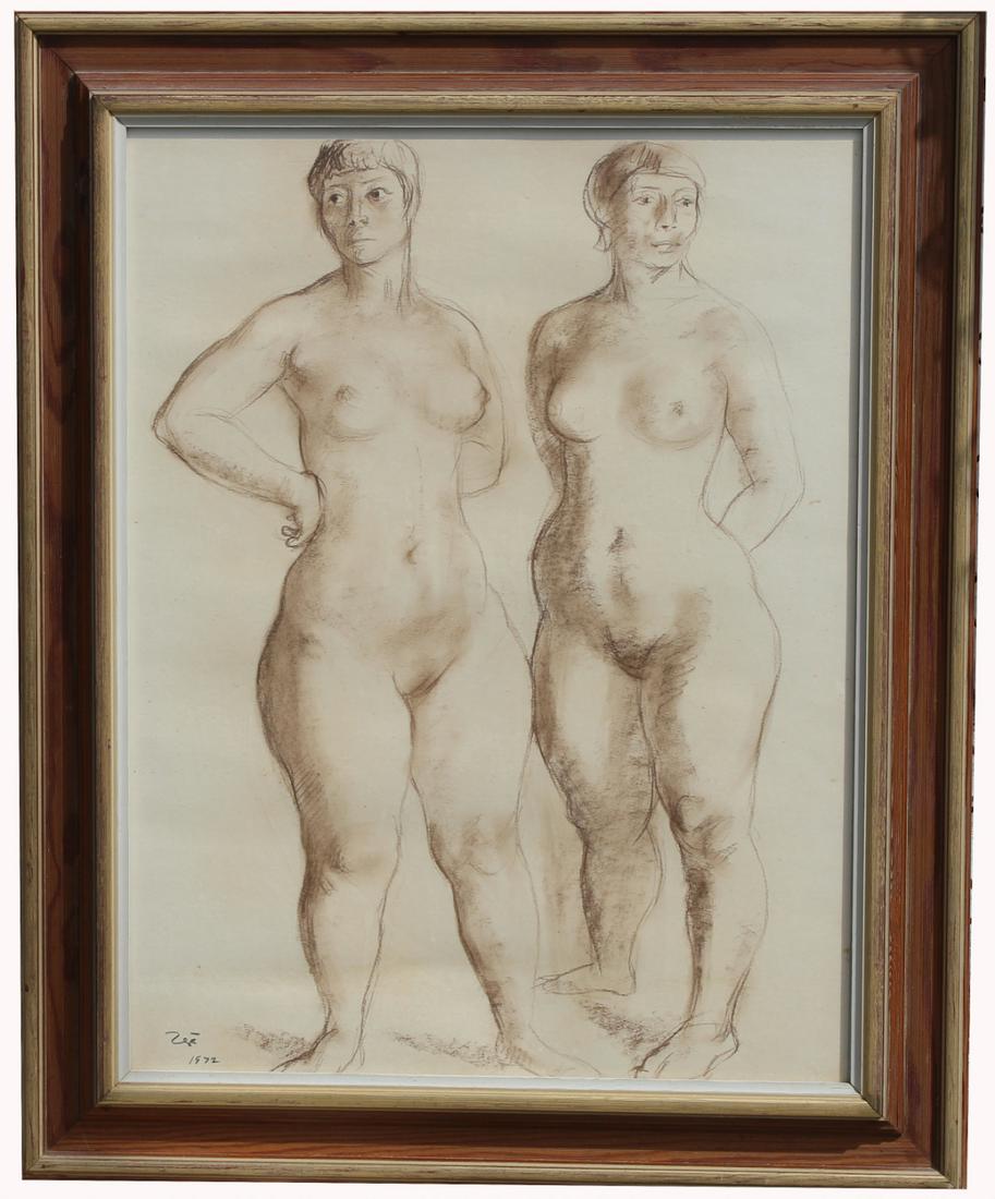 Francisco Zuniga (1912 - 1998) "Standing Nudes" (1 of 3)
