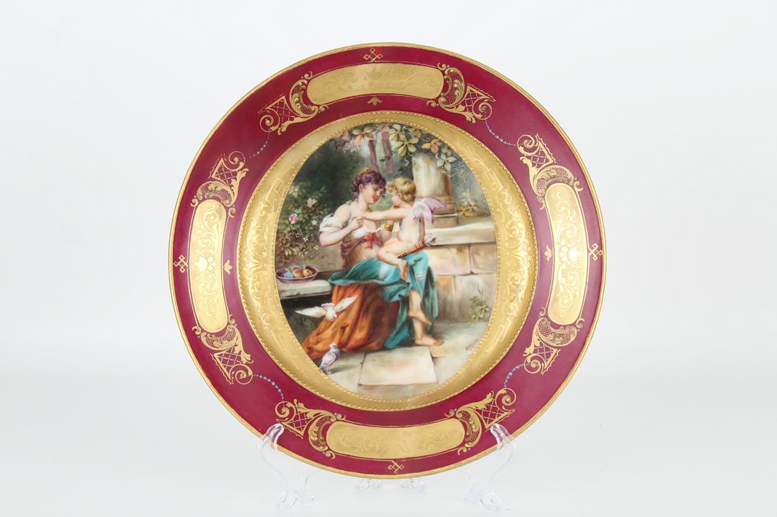 Antique Royal Vienna Porcelain Dish, Signed (1 of 5)