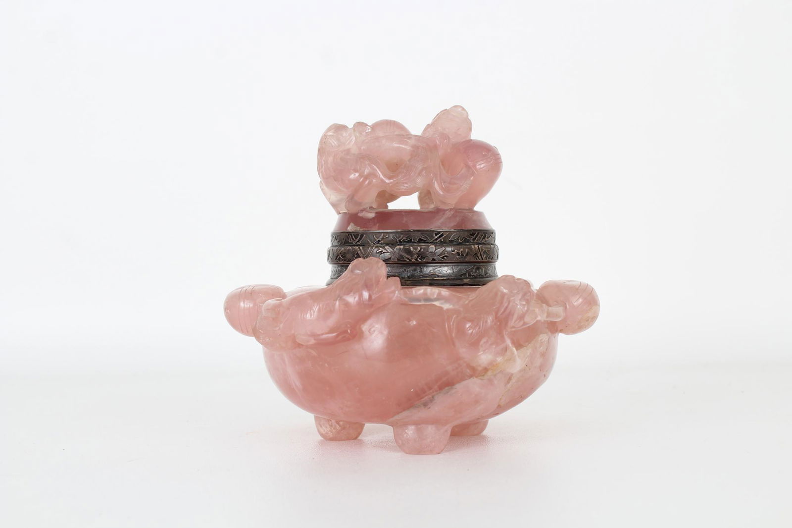 Maison Maquet Chinese Carved Rose Quartz Inkwell (1 of 5)