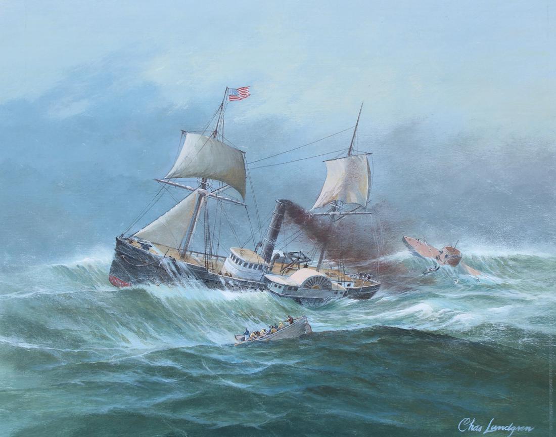 Charles J Lundgren (1911-1988) "USS Rhode Island" (1 of 5)