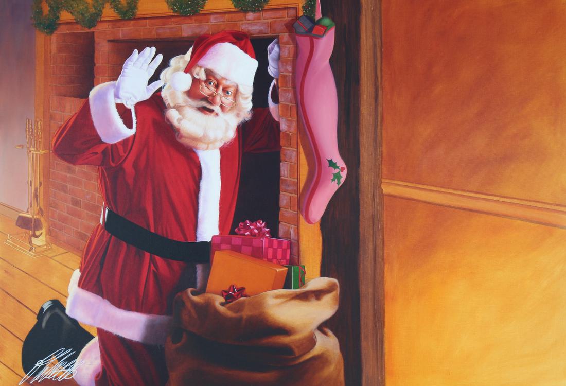 Ed Little (B. 1957) "Santa Claus" Original Oil (1 of 5)