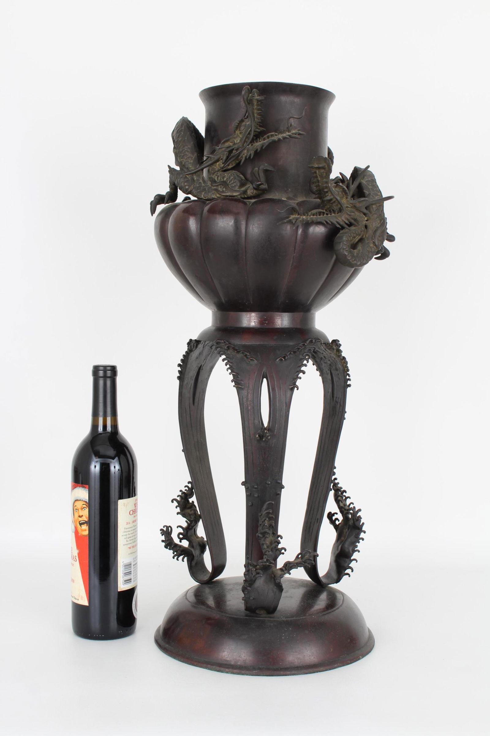 Large Bronze Tri-Footed Dragon Censer (1 of 6)