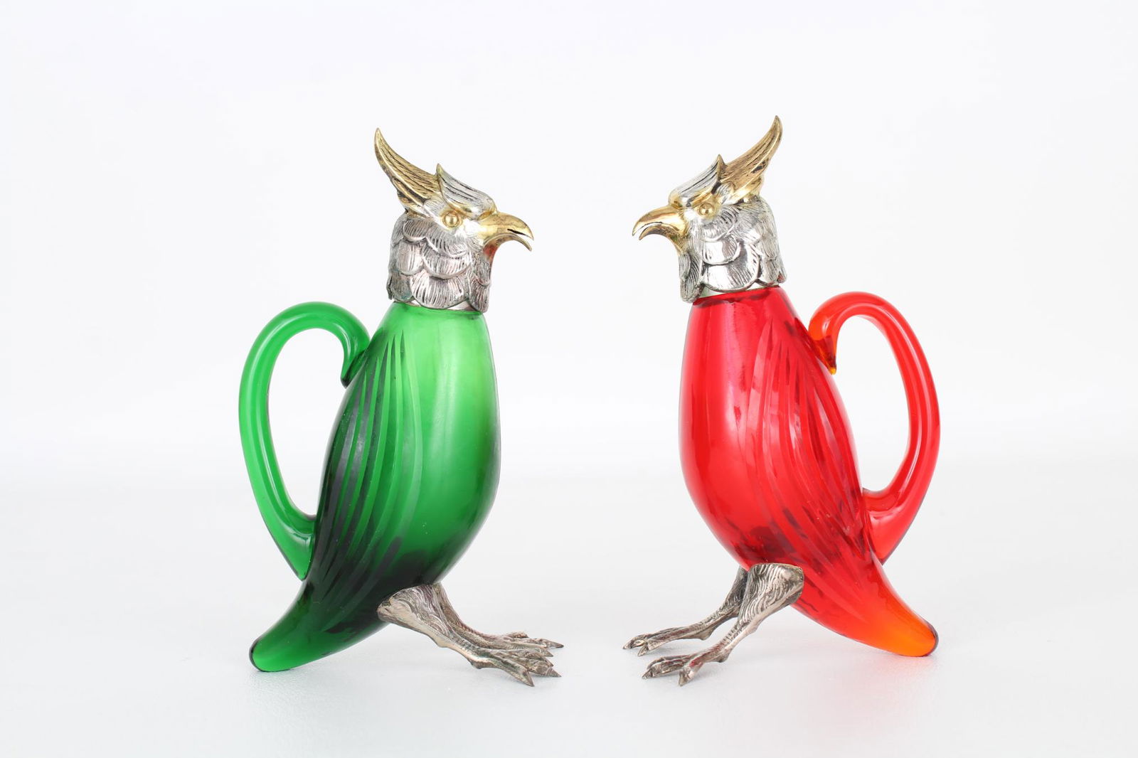 (2) Diminutive Spanish Silver/Glass Decanters (1 of 6)