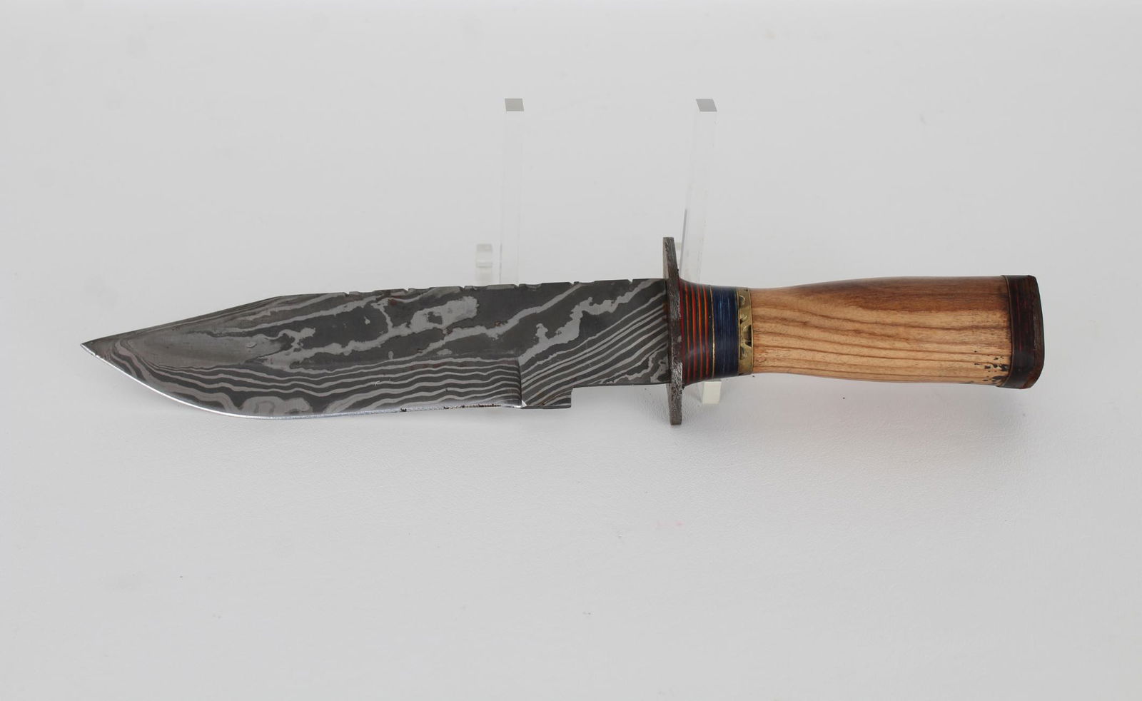 Louis Martin Damascus Knife: Blade Length: 8 in. Overall Length: 13 in.