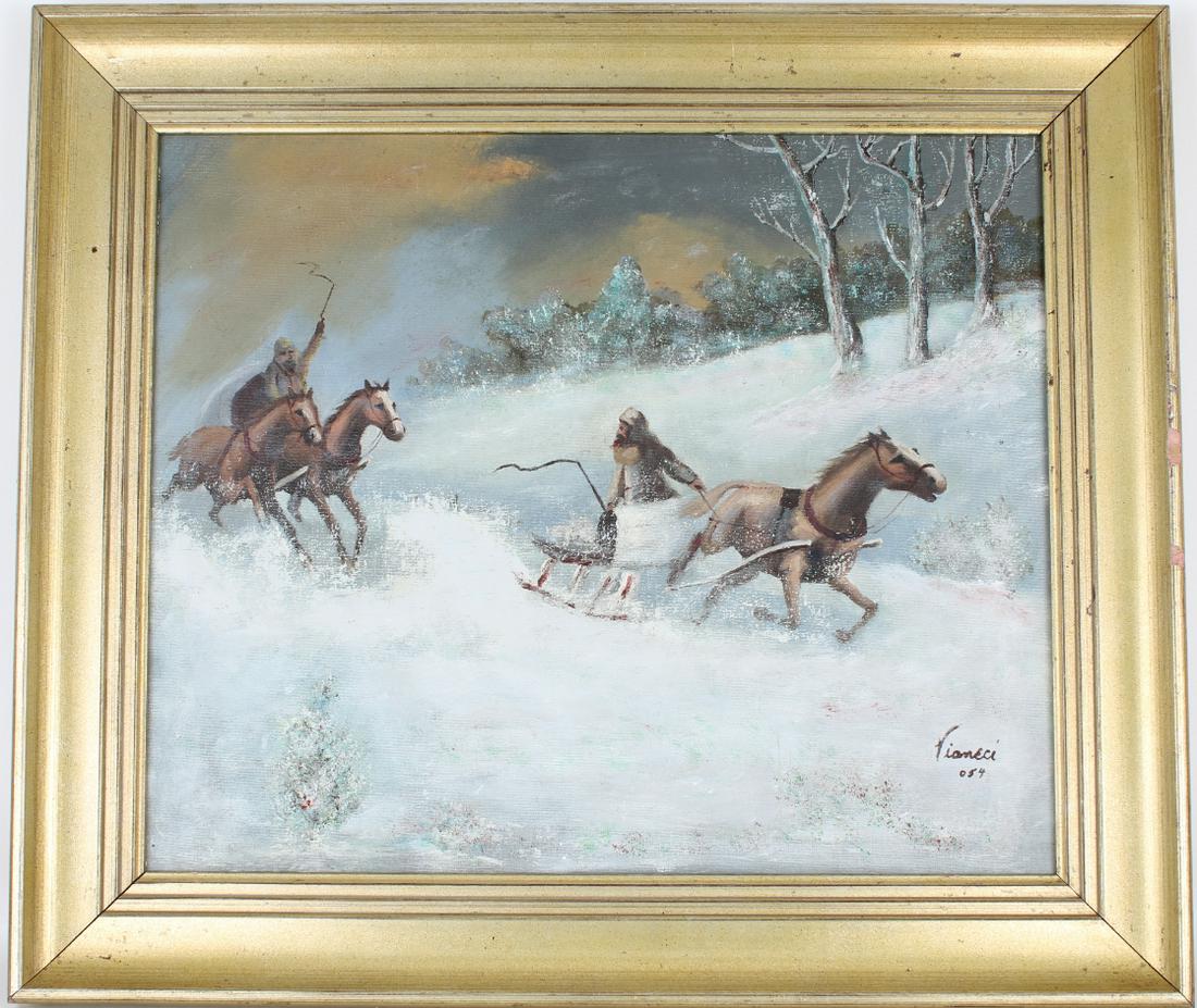 Russian School, Winter Scene with Figures (1 of 4)