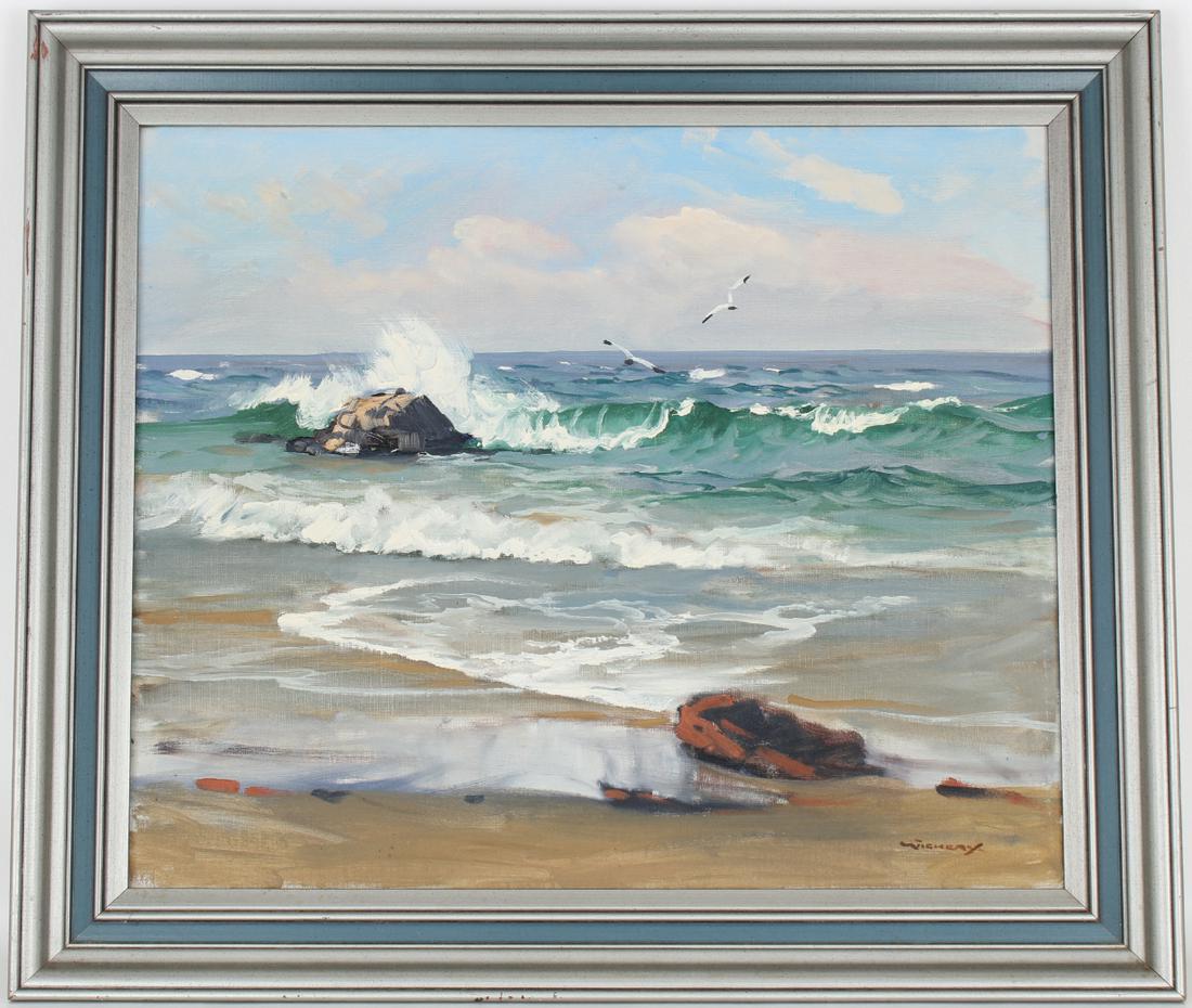 Signed, American School Seascape Painting (1 of 4)
