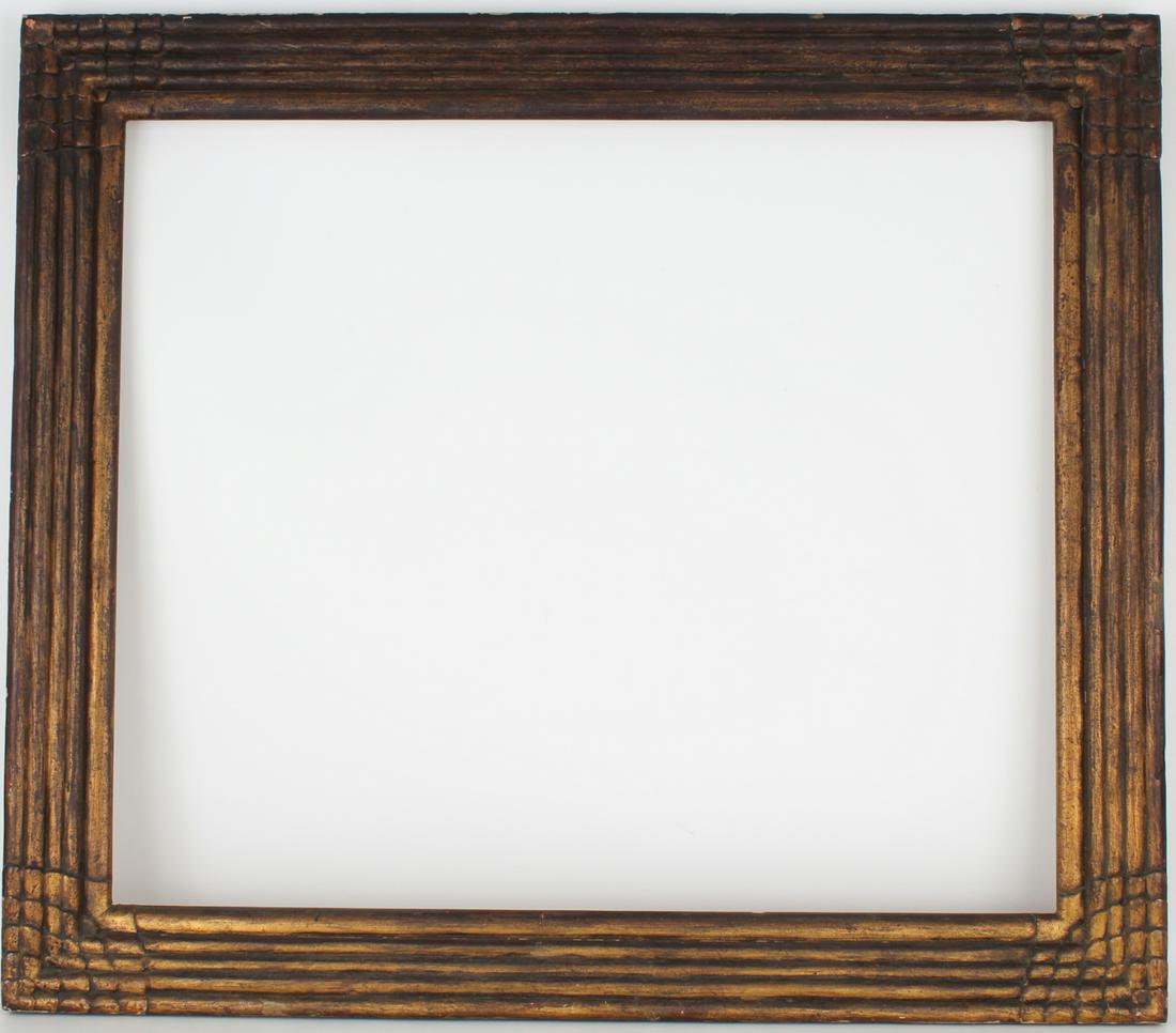 Early 20th C. Carved Giltwood Frame: Rabbet Size: 25 x 29.75 in. Overall Framed Size: 30.5 x 35 in.