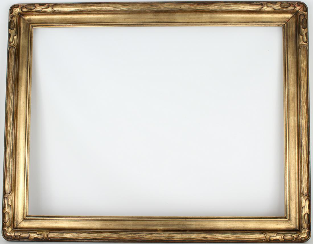 Early 20th C. Carved Giltwood Frame: Rabbet Size: 30.25 x 40.25 in. Overall Framed Size: 37.5 x 47.5 in.
