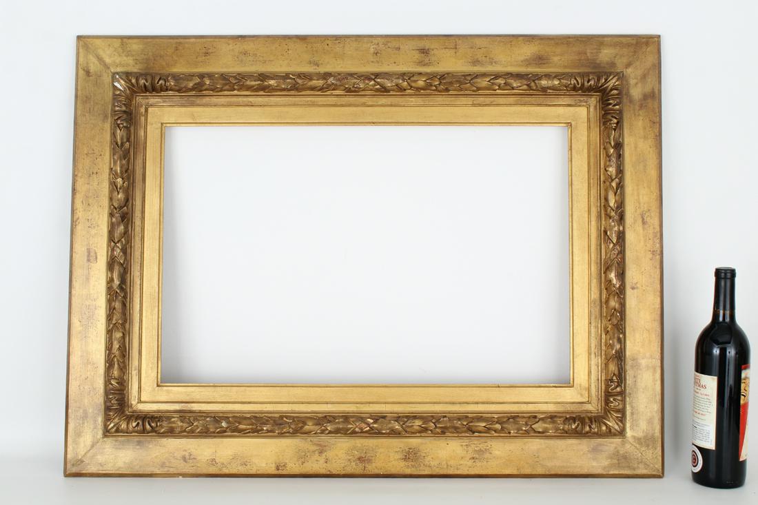 19th/20th C. Carved Giltwood Frame: Rabbet Size: 15.5 x 23.25 in. Overall Framed Size: 25.25 x 33.5 in.