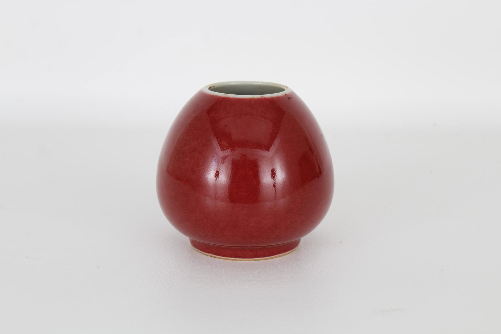 Chinese 18th C. Red Underglazed Water Pot: Chinese 18th C. Red Underglazed Porcelain Water Pot. Height: 3.75 in.