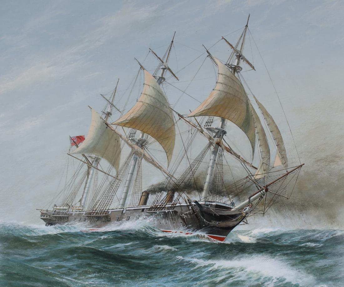 Charles J Lundgren (1911-1988) "Warrior" Oil: Charles J Lundgren (New York, Connecticut, 1911 - 1988) "Warrior" Signed lower right. Original oil painting on Masonite. Provenance: Collection of James A. Helzer (1946-2008), Founder of Unicover Corp