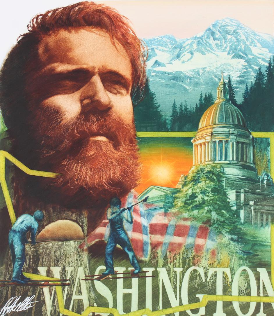 Ed Little (B. 1957) "Washington State" Original (1 of 4)