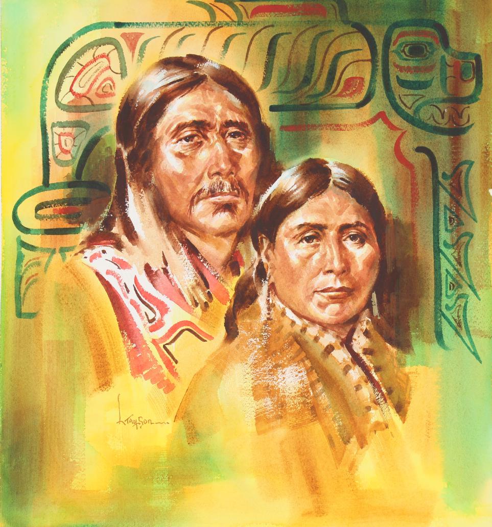 Lyle Tayson (1924 - 2014) "Bella Coola Tribe" W/C (1 of 5)