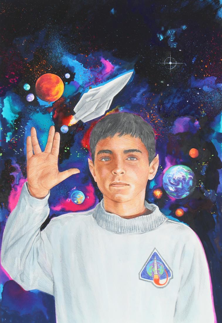 Paul & Chris Calle "1960s - Star Trek" Watercolor: Paul Calle (1928 - 2010) and Chris Calle (B. 1961) "1960s - Star Trek" Signed lower right. Original watercolor painting on Illustration Board. Provenance: Collection of James A. Helzer (1946-2008), Fo