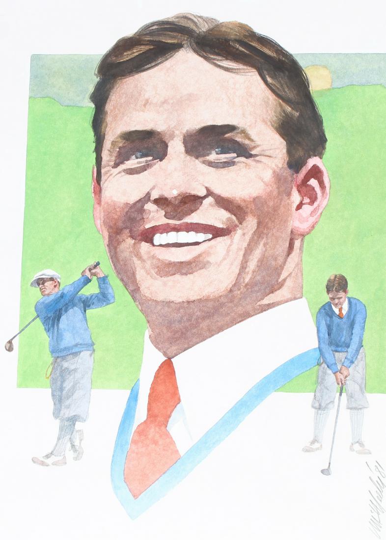 Tom McNeely (B. 1935) "Bobby Jones" Watercolor (1 of 4)