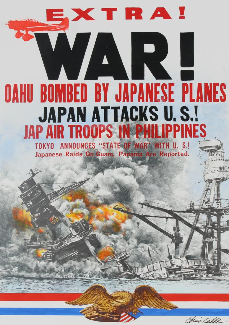 Chris Calle (B. 1961) "Bombing of Pearl Harbor" (1 of 5)