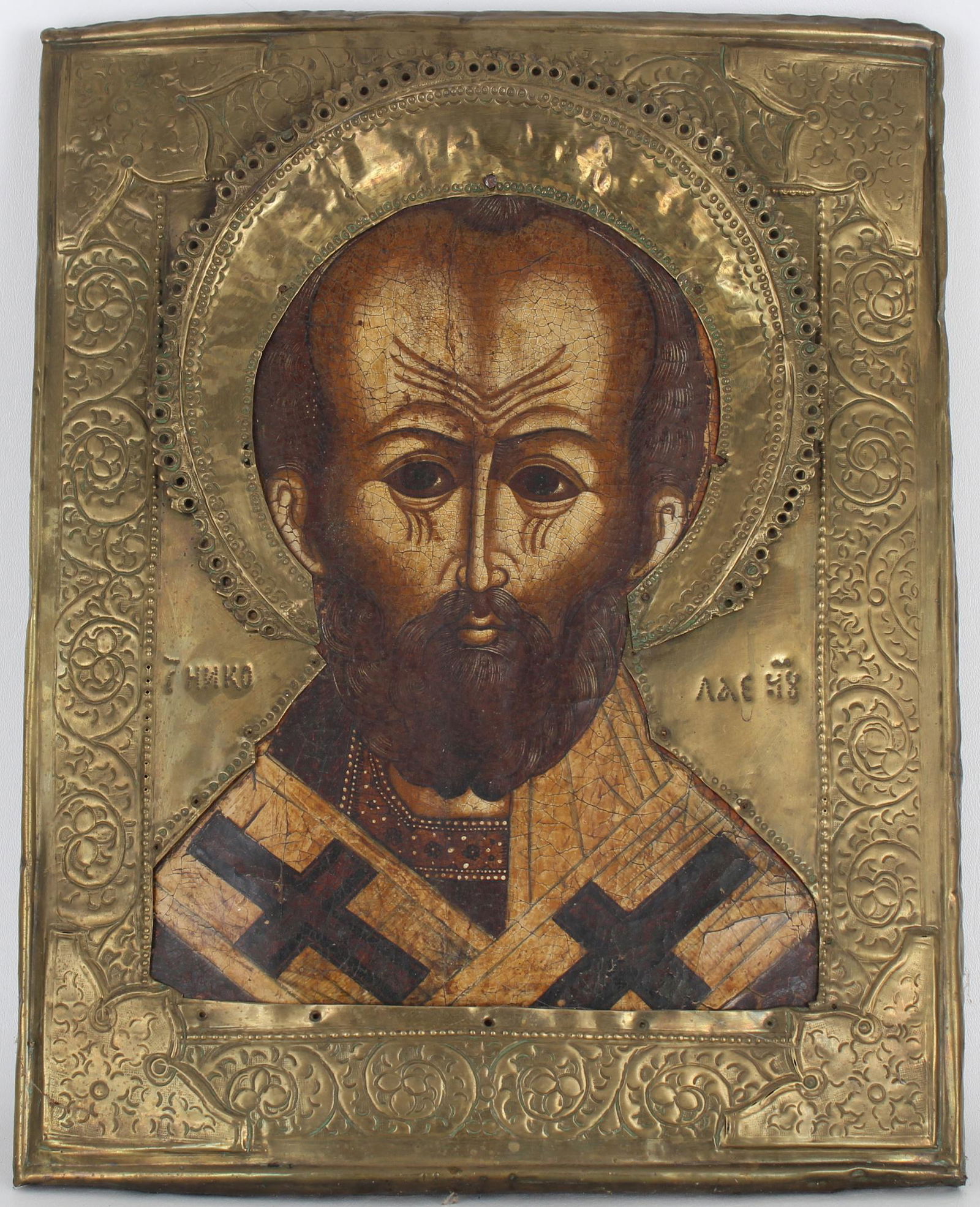 Antique Russian Icon, St. Nicholas (1 of 3)