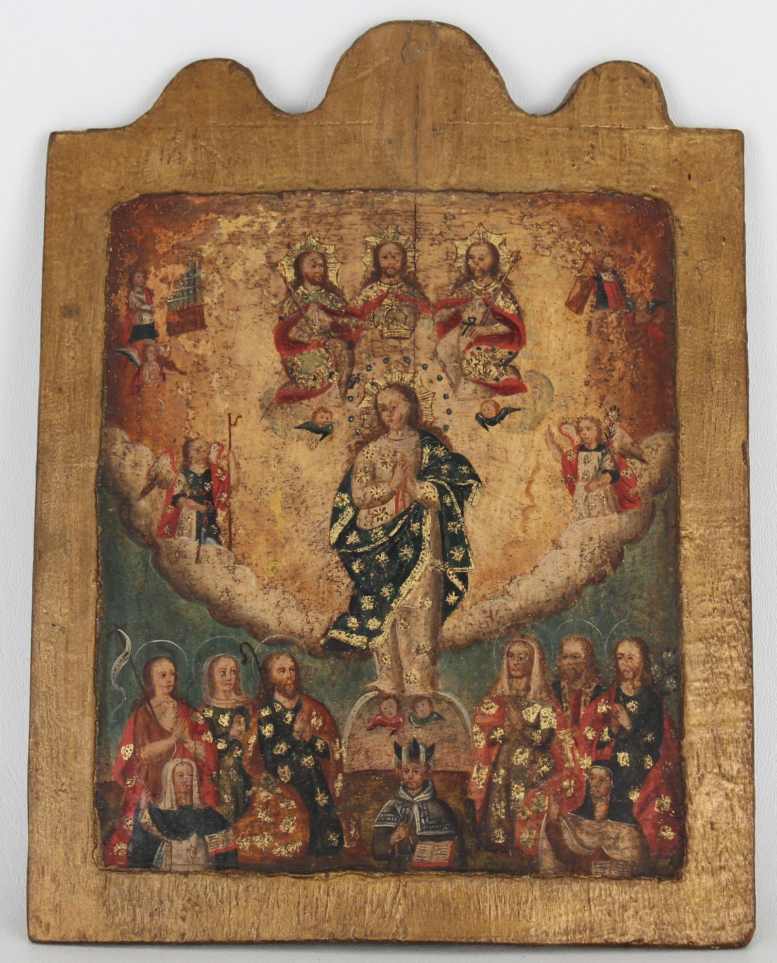17th C. Cuzco School Religious Painting on Board (1 of 5)