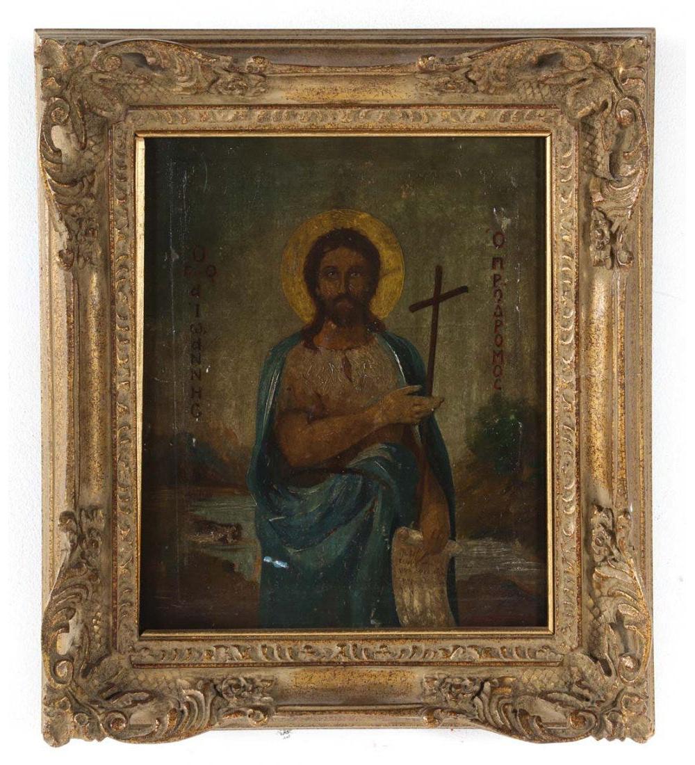 19th C. Greek Icon of St. John the Baptist (1 of 3)