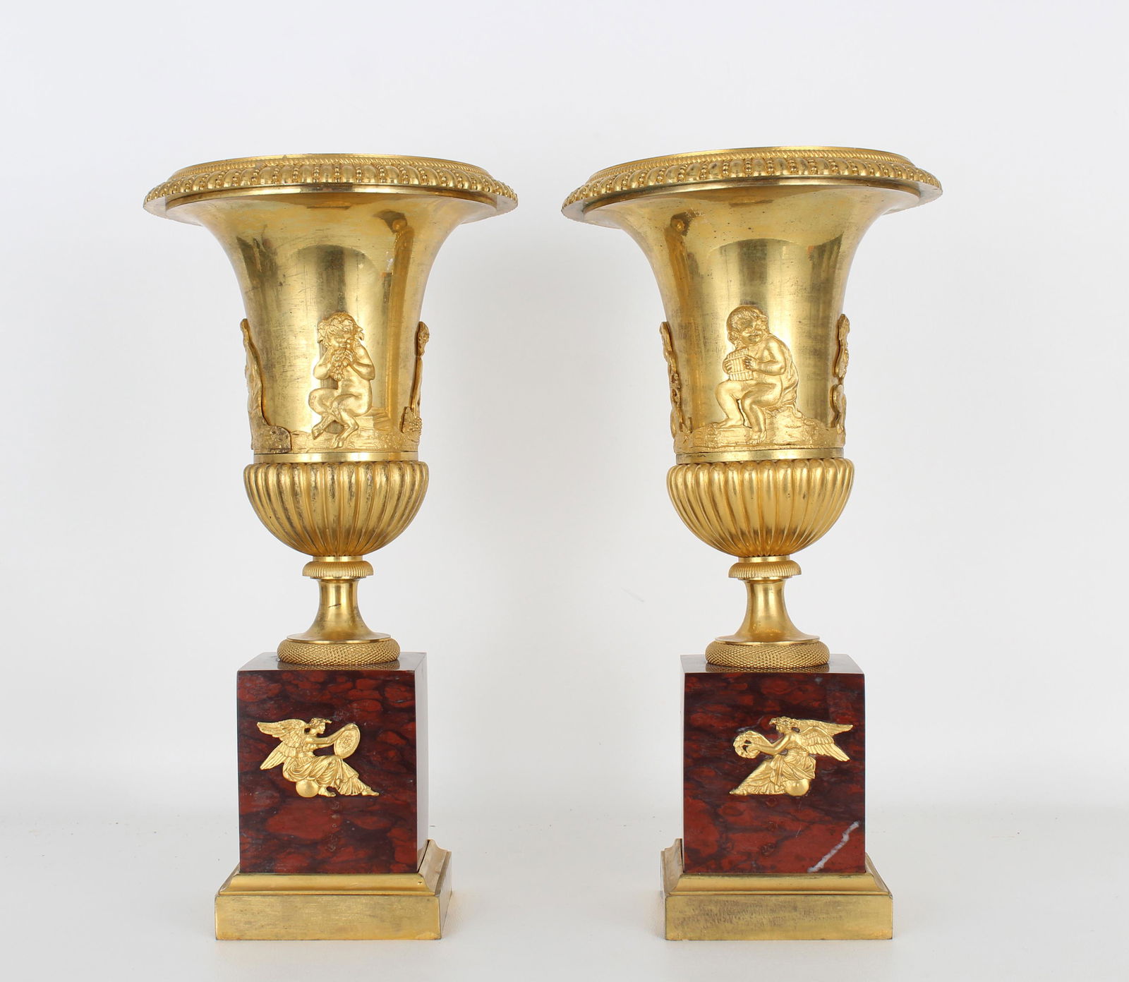 (2) Antique French Dore Bronze Figural Garnitures (1 of 7)