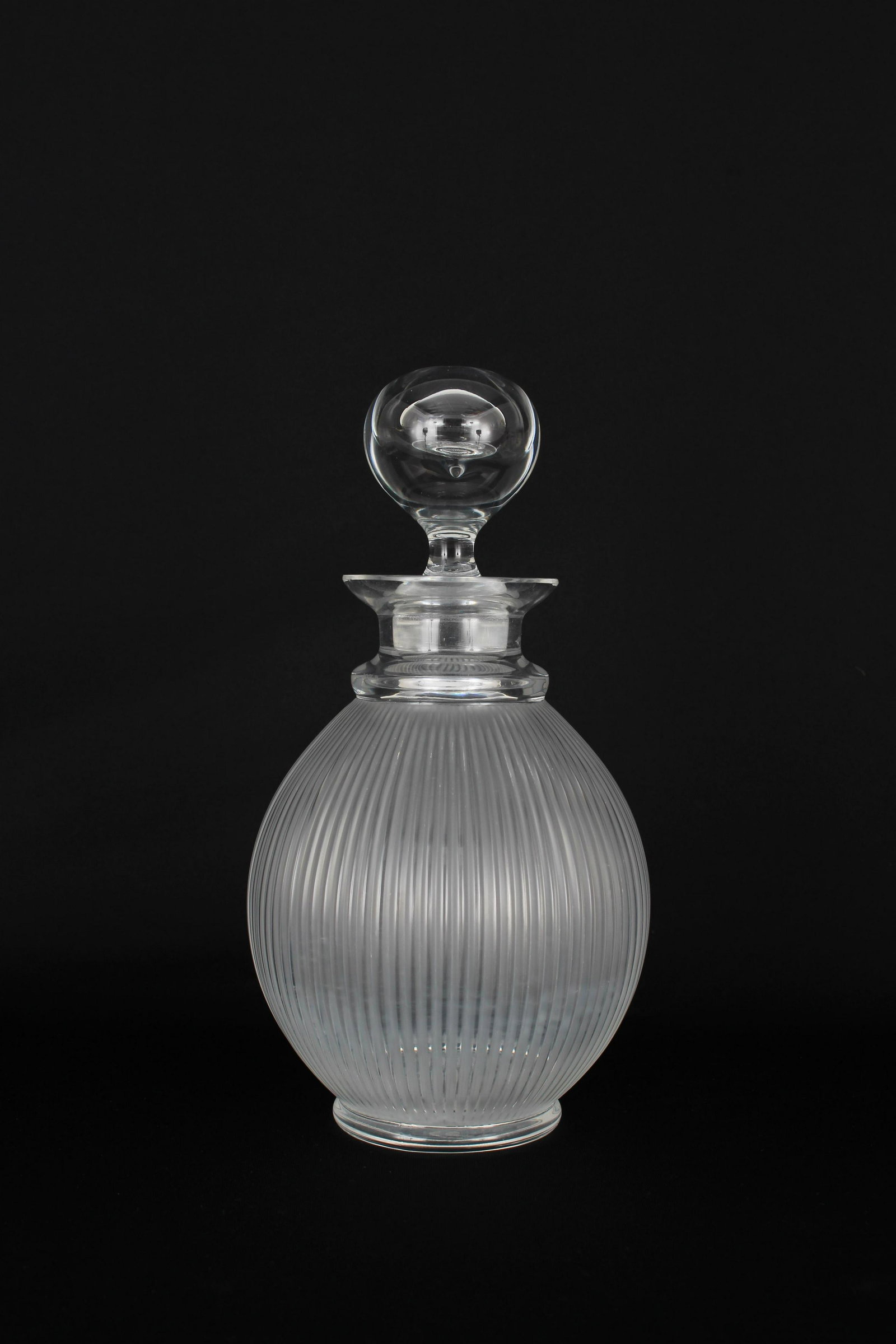 Lalique France Glass Decanter: Lalique France Glass Decanter. Marked on bottom. Height: 9 in.