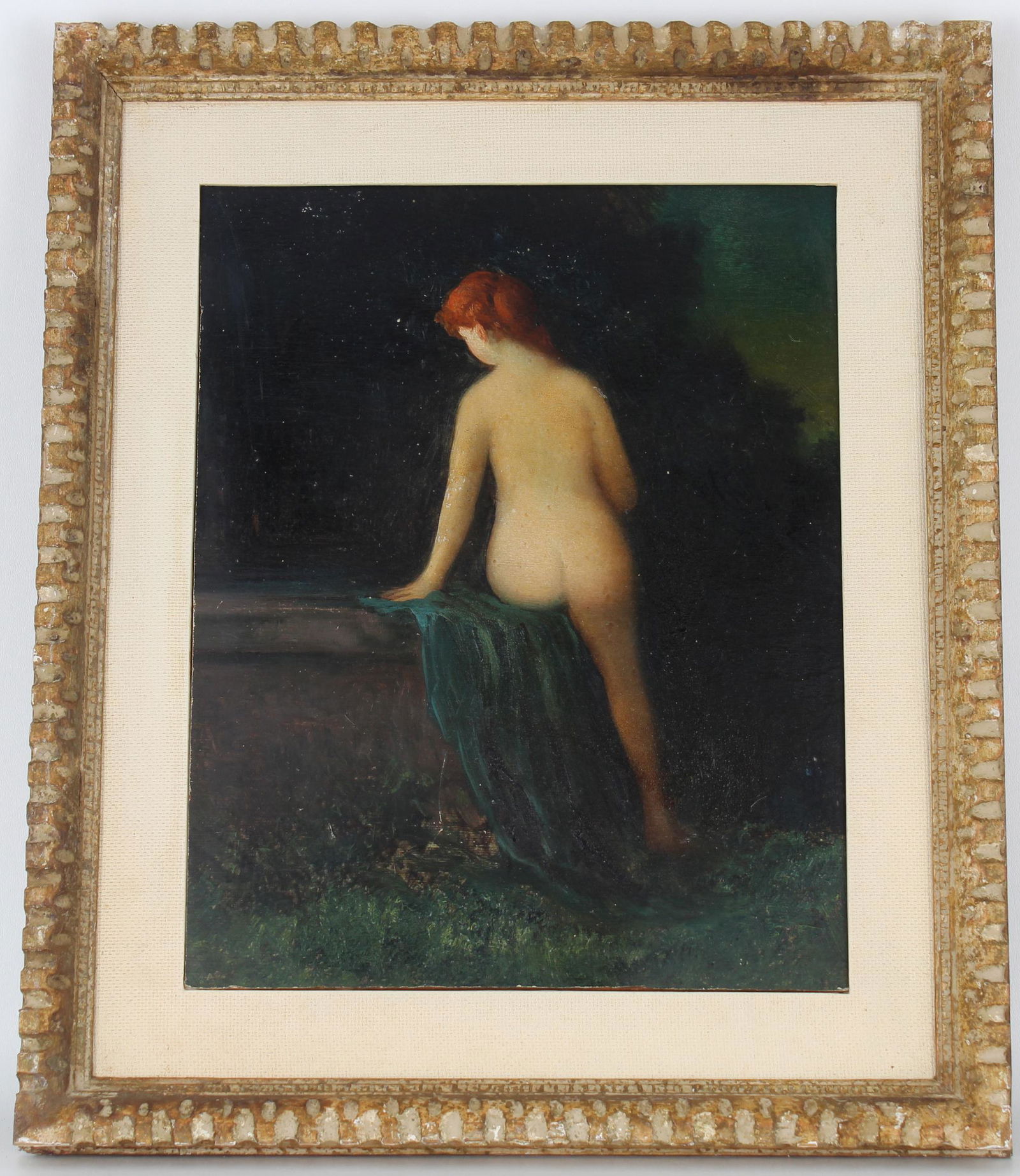Manner of Jean-Jacques Henner (1829 - 1905): Manner of Jean-Jacques Henner (1829 - 1905) Painting of a nude in a wooded landscape. Appears to be unsigned, has not been examined out of the frame. Sight Size: 18 x 14 in. Overall Framed Size: 23.5