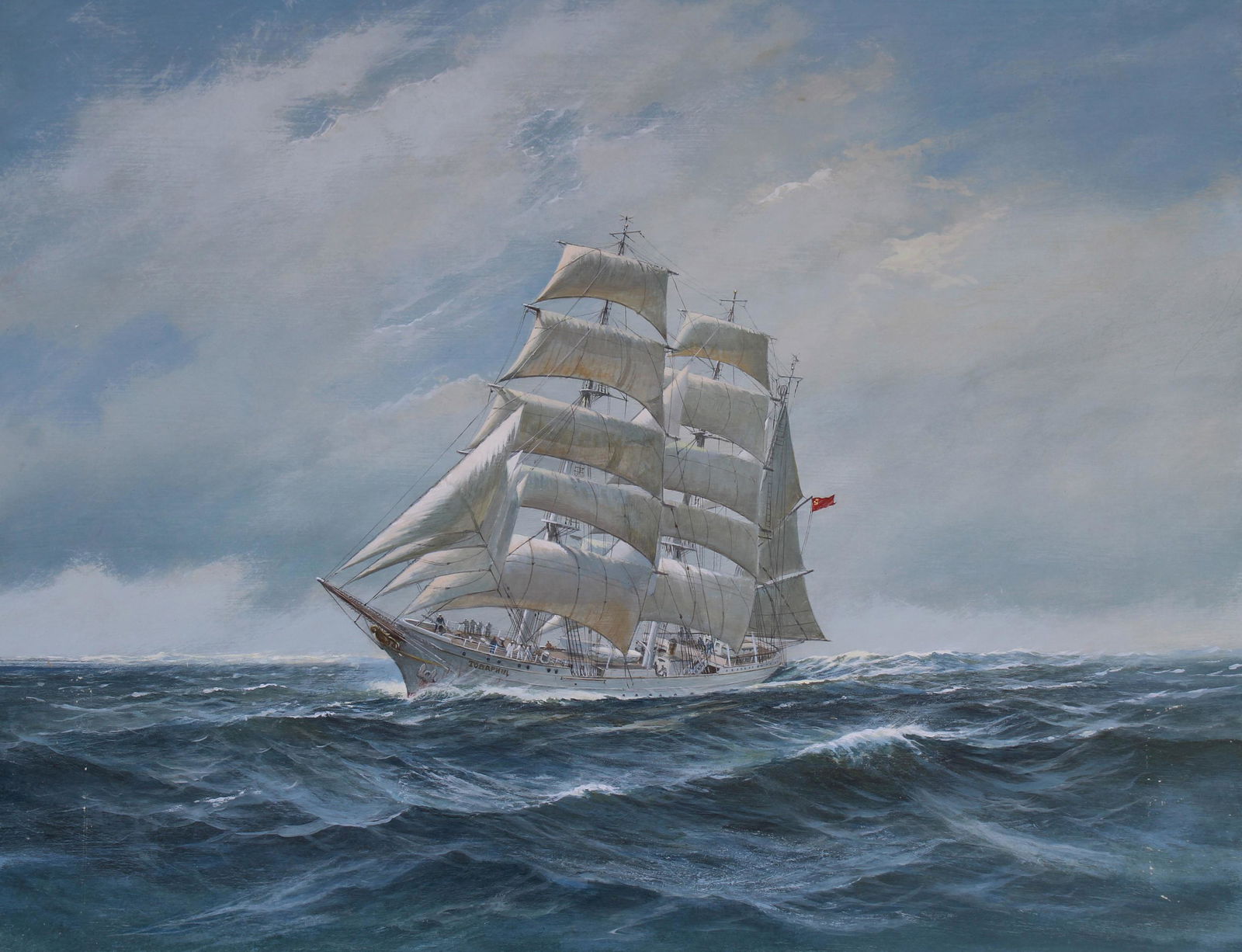 Charles J Lundgren (1911-1988) "Tovarisch": Charles J Lundgren (New York, Connecticut, 1911 - 1988) "Tovarisch" Signed lower right. Original Oil painting on Masonite. Provenance: Collection of James A. Helzer (1946-2008), Founder of Unicover Co