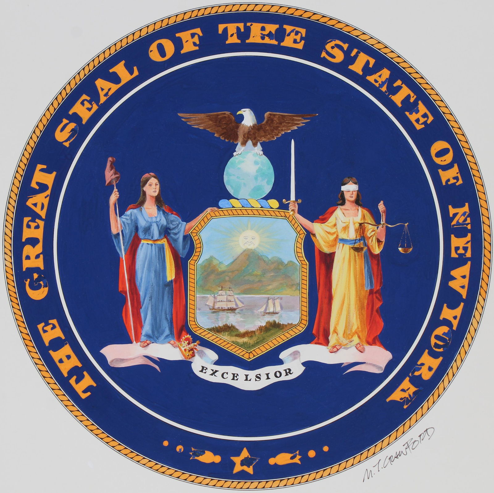 Mel Crawford B. 1925) "Great Seal of New York" (1 of 5)