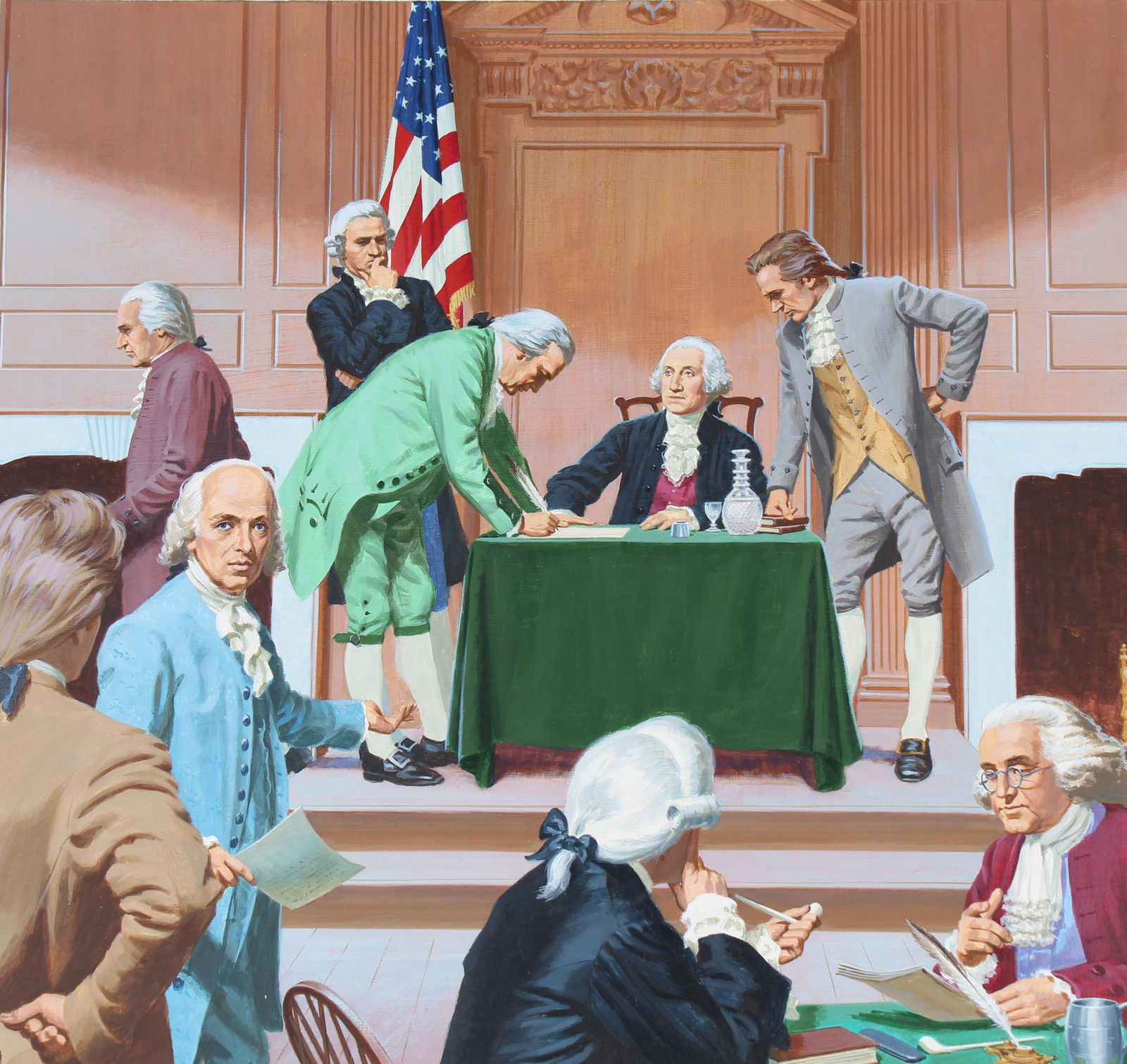 Ed Vebell (1921-2018) "Constitution Ratified" Oil (1 of 6)