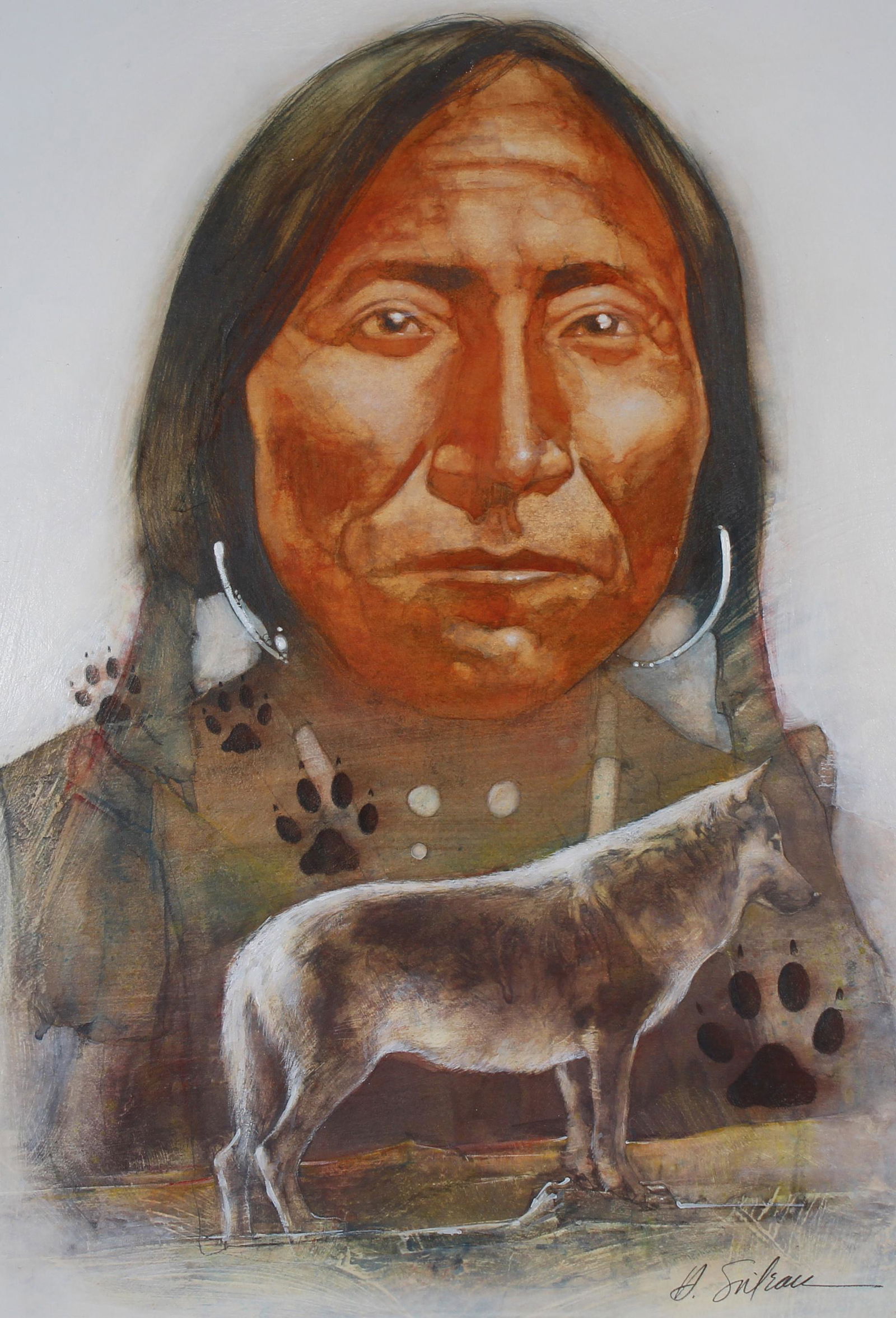 Hodges Soileau (B. 1943) "Lone Wolf" W/C (1 of 4)