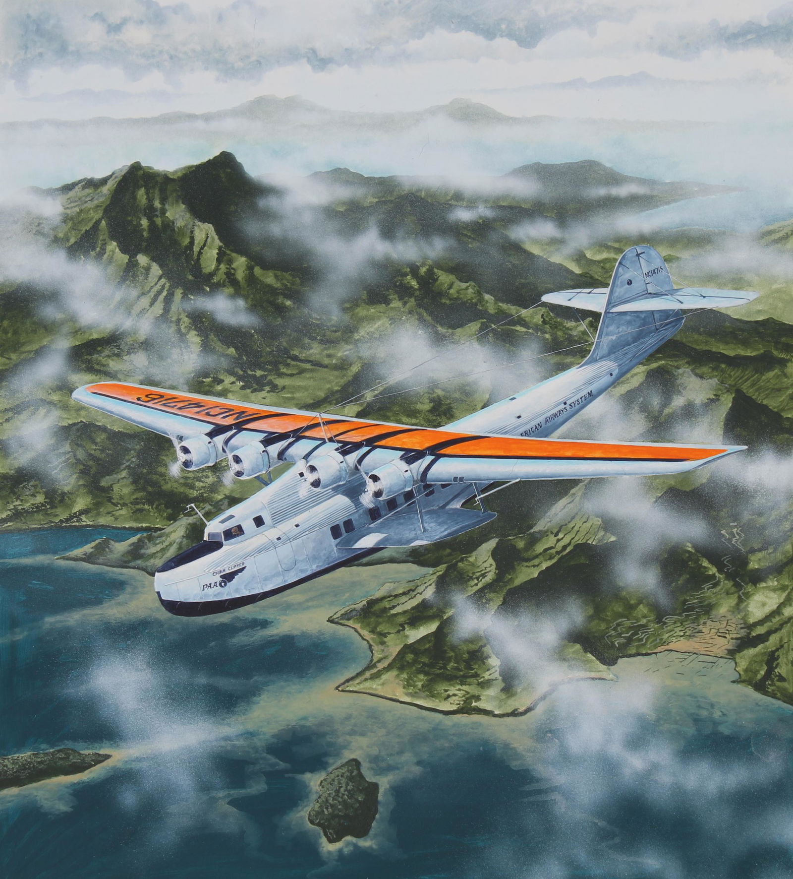 Steve Ferguson (B. 1946) "1935 Martin M-130" W/C (1 of 5)