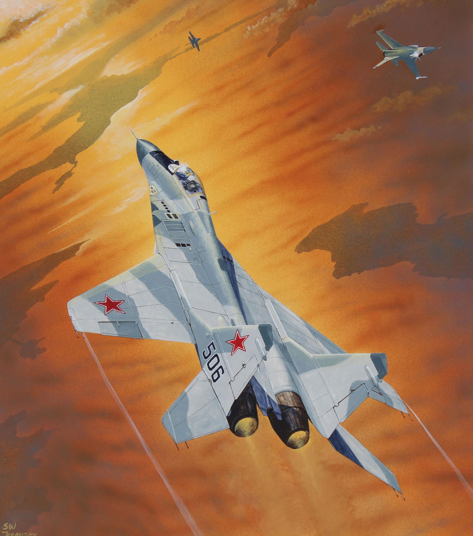 Steve Ferguson (B. 1946) "1985 MiG 29" W/C (1 of 4)