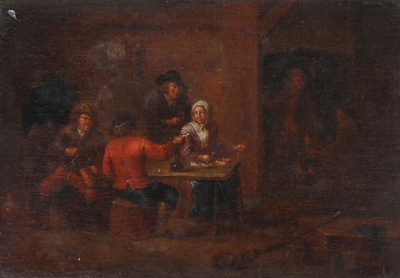 Follower of Teniers, 17th C. Interior Scene (1 of 2)