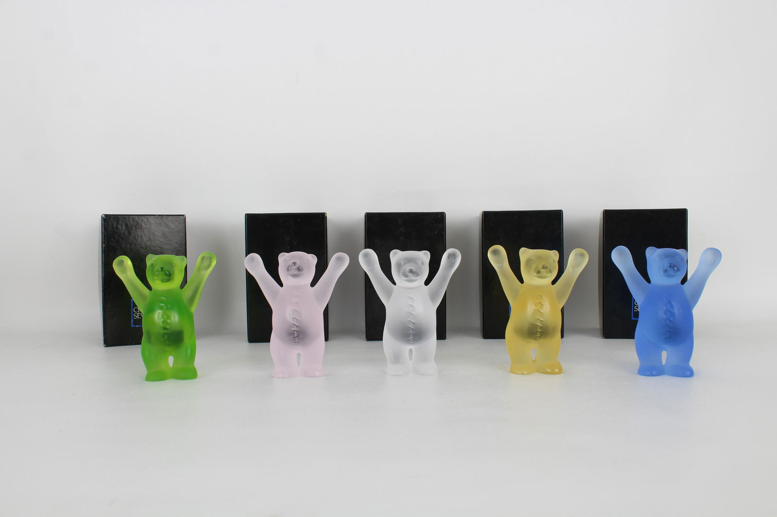(5) Crystal Sevres "Teddy Bear" Figures (1 of 4)