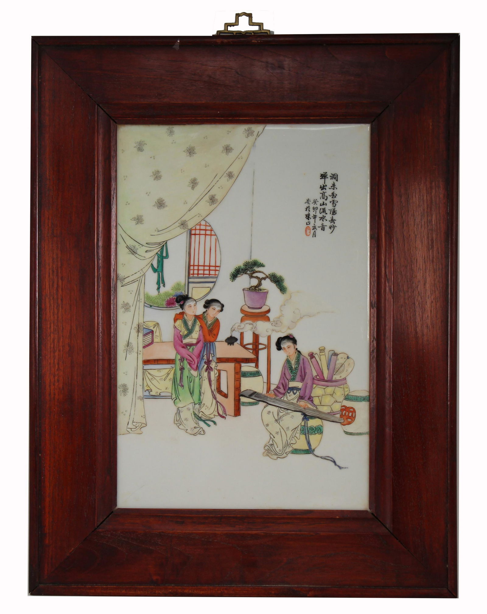 Chinese Republic Period Porcelain Plaque. Signed (1 of 3)