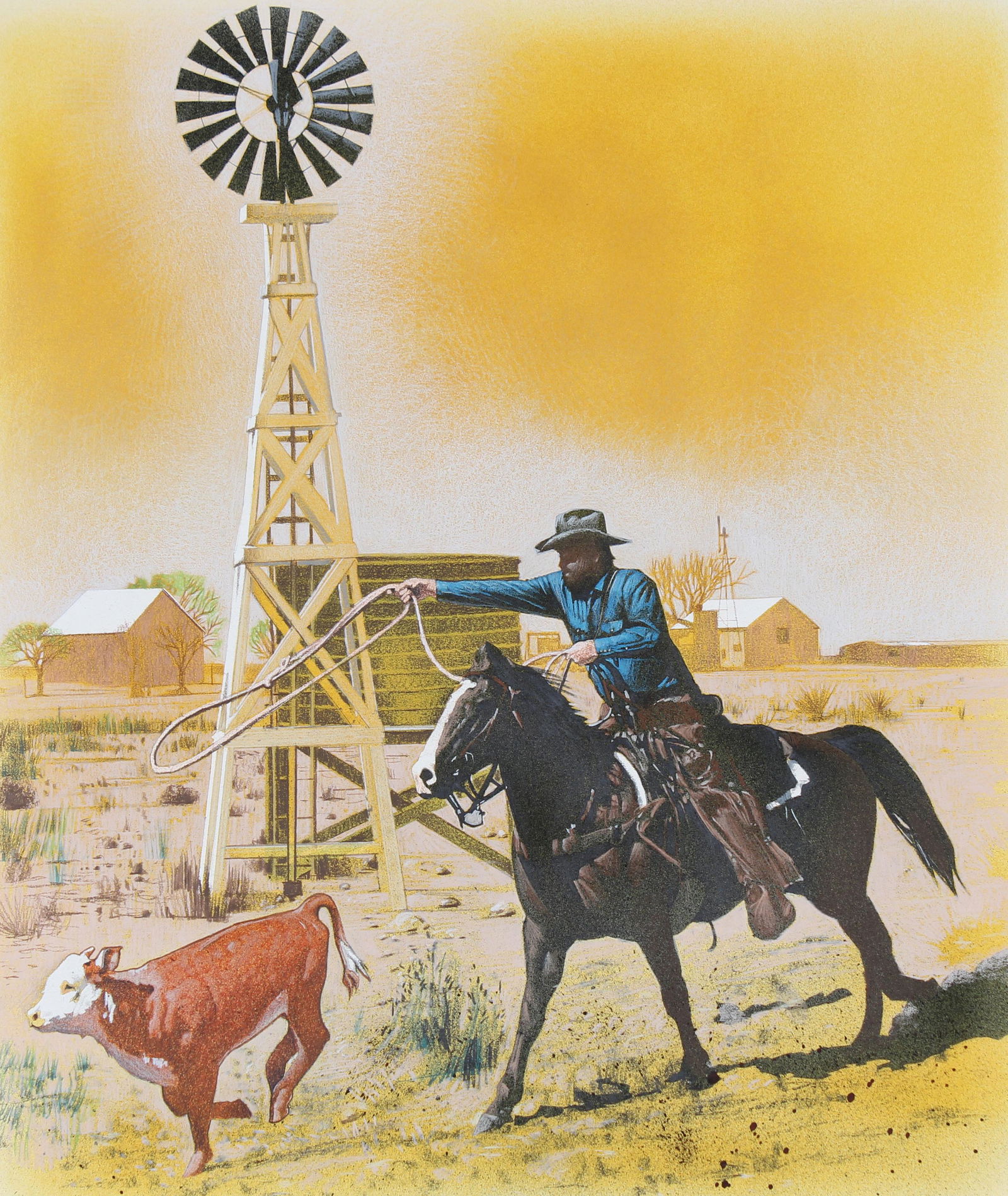 Jim Butcher (B. 1944) "Southwestern Windmill" W/C (1 of 5)