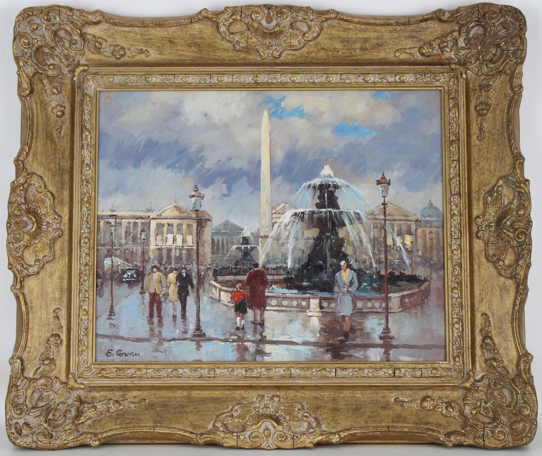 Eduoard Cornu (20th C.) Paris Street Scene (1 of 4)