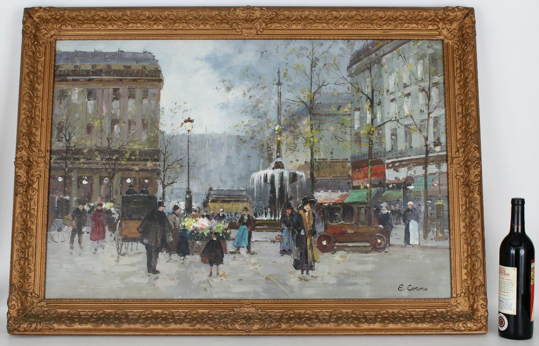 Edouard Cornu (20th C) Paris Street Scene (1 of 4)
