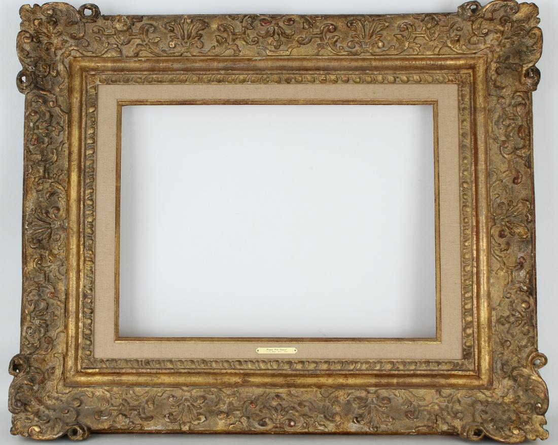 Antique Hand Carved/Gesso/Gilded Wood Frame: Antique Hand Carved/Gesso/Gilded Wood Frame. Rabbet size: 16 x 19.75 inches. Overall framed size: 26 x 31.25 inches.