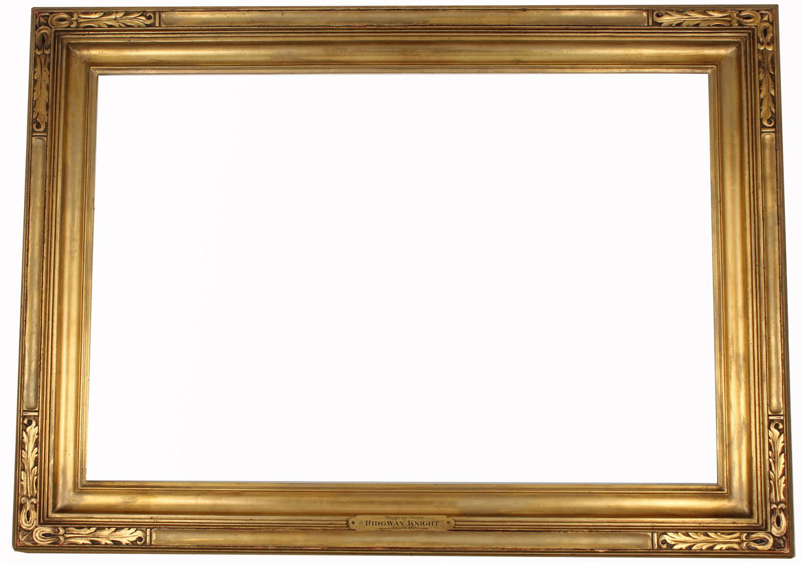 Antique Hand Carved Gilded Wood Frame: Antique Hand Carved Gilded Wood Frame. Rabbet size: 20 x 30 inches. Overall framed size: 26 x 36 inches.
