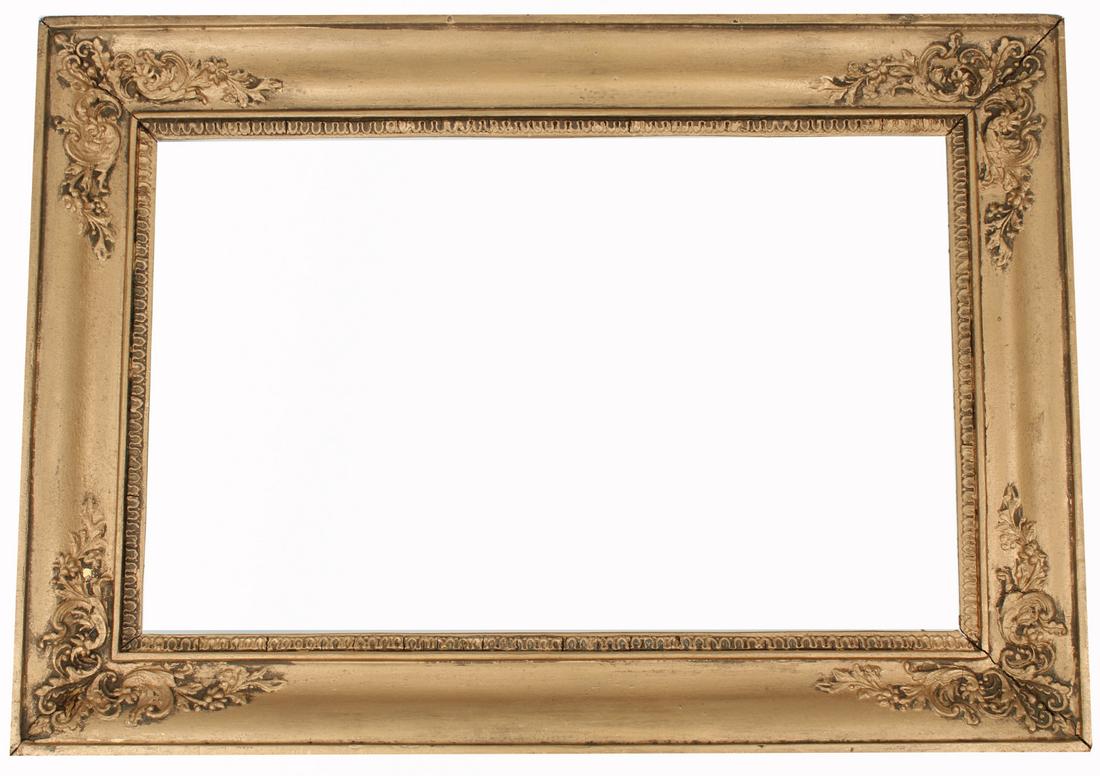 19th C. Carved/Gilt Wood Frame: 19th C. Carved/Gilt Wood Frame. Rabbet size: 9.75 x 15 inches. Overall framed size: 13.25 x 18.75 inches.