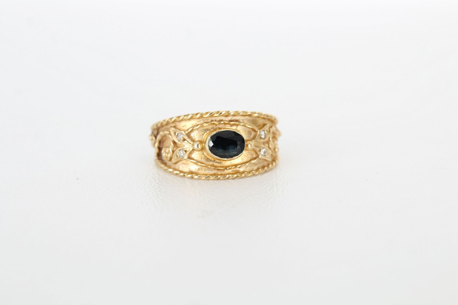 14K Gold Semi-Precious Stone & Diamond Ring (1 of 5)
