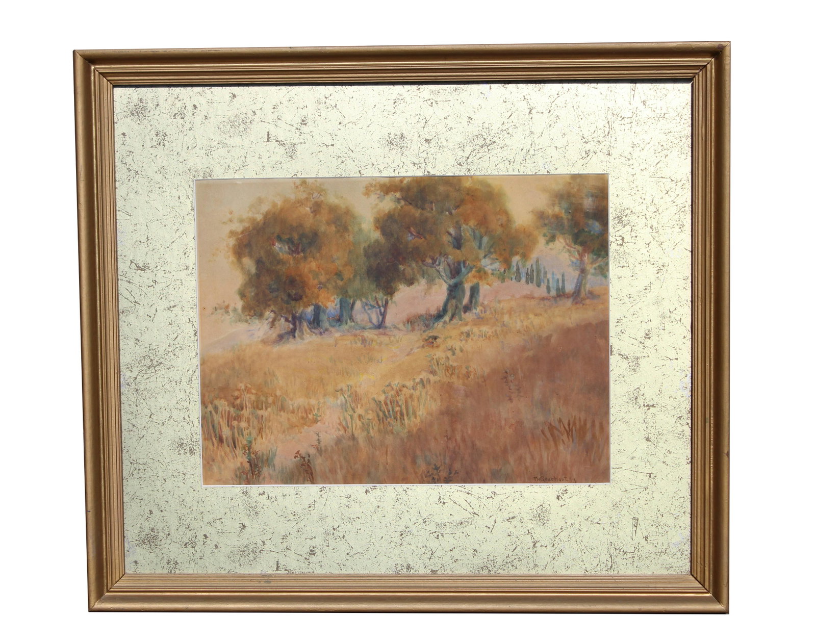 Frances Gearhart (1869 - 1958) Watercolor: Frances Gearhart (California, Illinois, 1869 - 1958) Signed lower right. Watercolor Sight Size: 12.5 x 17 in. Overall Framed Size: 24 x 27 in. Framed behind glass.